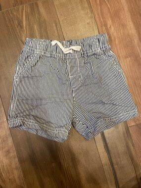 100% Cotton Kids Navy & White Striped Drawstring Shorts